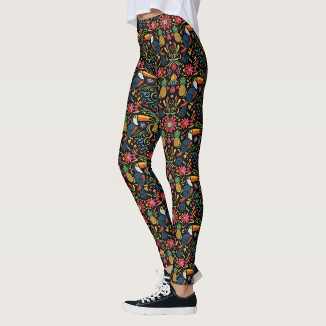Tropisches Tukane-Muster Leggings (Links)