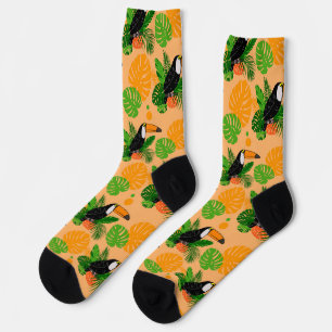 Tropisches Tukantu-Vogel-Nahtloses Muster Socken