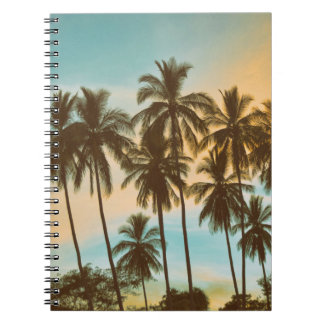Tropisches Twilight: Kokospalmenpalme Silhouette Notizblock