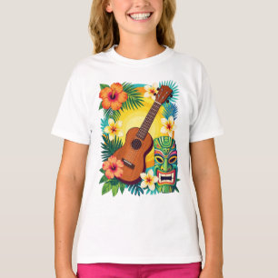 Tropisches Ukulele-Tiki-Luau-Party-Vibes-T-Shirt T-Shirt