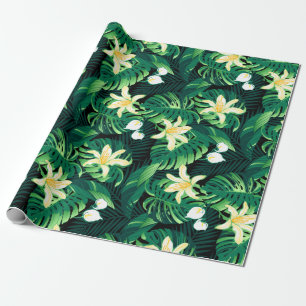 Tropisches üppiges Blumen Geschenkpapier