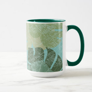 Tropisches verblaßtes Blätter Tasse