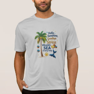 Tropisches "Vitamin Sea" Palm Graphic - Sport-Tek T-Shirt