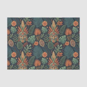 Tropisches Wald-Stammes- und Dschungelflora-Muster Seidenpapier
