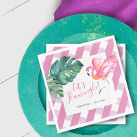 Tropisches Wasser Rosa Flamingo Napkins