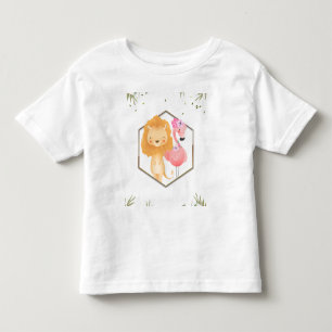 Tropisches Wasserfarben-Flamingo- und Löwen-Baby-S Kleinkind T-shirt