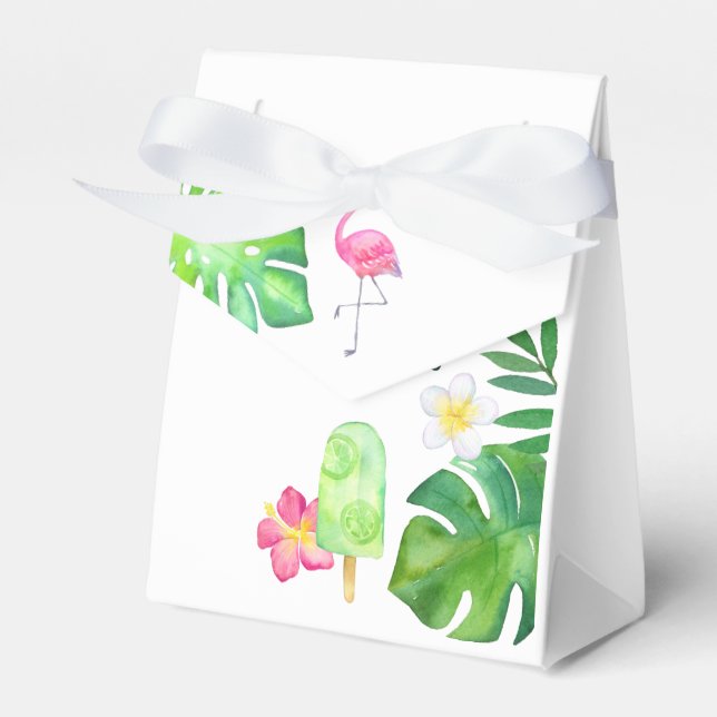 Tropisches Wasserfarben Sommer-Party Geschenkschachtel (Vorderseite)