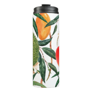 tropisches Wasserfarbenmuster, duranische Früchte, Thermosbecher
