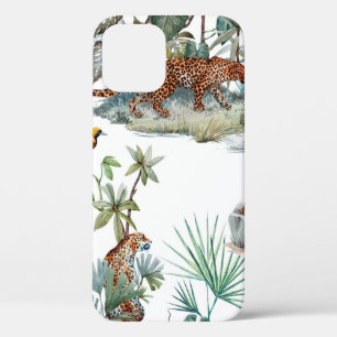 tropisches Wasserfarbenmuster mit Leoparden, Case-Mate iPhone Hülle