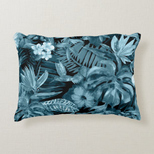 Tropisches Wasserfarbenparadies: Jungle Blossom Dekokissen