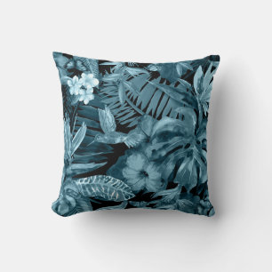 Tropisches Wasserfarbenparadies: Jungle Blossom Kissen