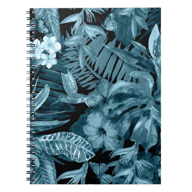 Tropisches Wasserfarbenparadies: Jungle Blossom Notizblock (Vorderseite)
