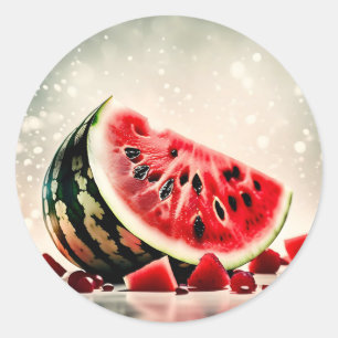 Tropisches Wassermelon Runder Aufkleber