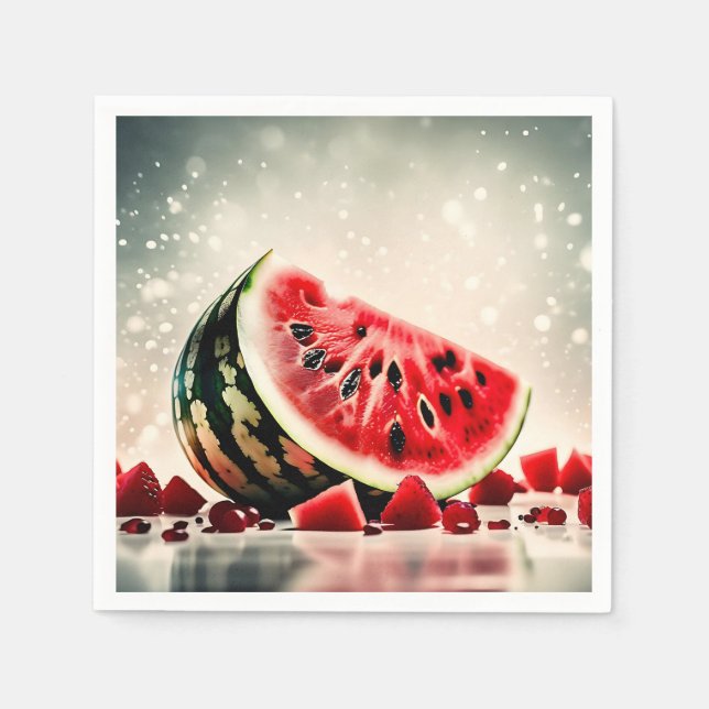 Tropisches Wassermelon Serviette (Vorderseite)