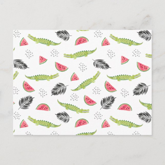 Tropisches Wassermelone-Muster Postkarte (Vorderseite)