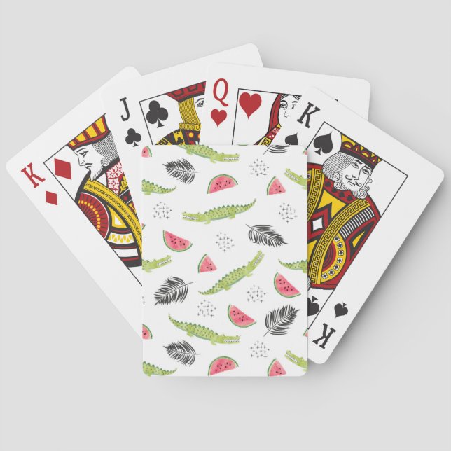 Tropisches Wassermelone-Muster Spielkarten (Rückseite)