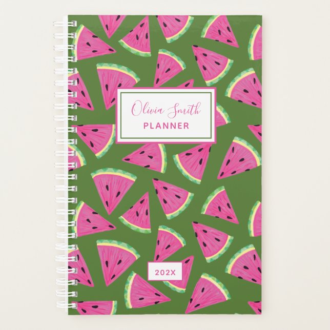 Tropisches Wassermelone Sommermuster Planer (Vorderseite)