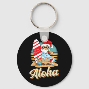 Tropisches Weihnachten Aloha Santa Weihnachten im Schlüsselanhänger