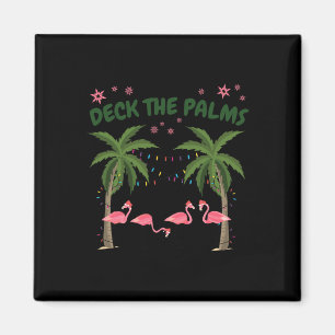 Tropisches Weihnachten Florida Flamingo Deck The P Magnet