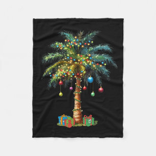 Tropisches Weihnachten Hawaiianischer Santa Xmas L Fleecedecke