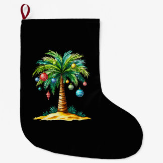 Tropisches Weihnachten Hawaiianischer Santa Xmas L Großer Weihnachtsstrumpf