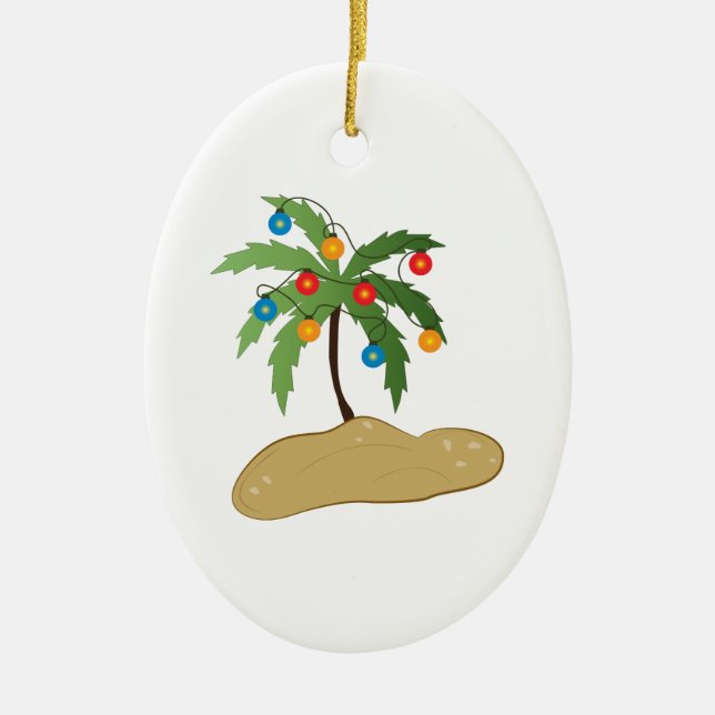 Tropisches Weihnachten Keramikornament (Vorne)