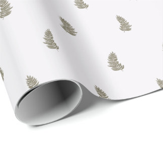 Tropisches Weihnachten Salbei Grün Weiße Palmwedel Geschenkpapier