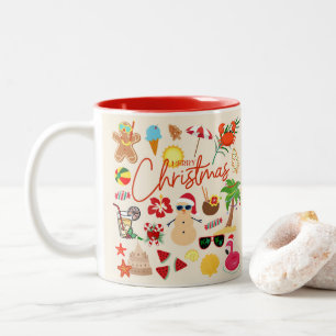 Tropisches Weihnachten Zweifarbige Tasse