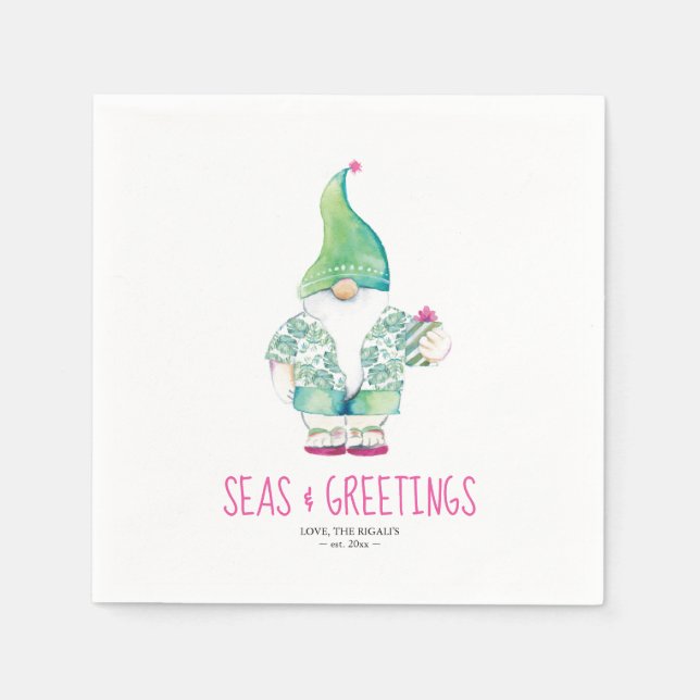 Tropisches Weihnachtsfest Serviette (Vorderseite)