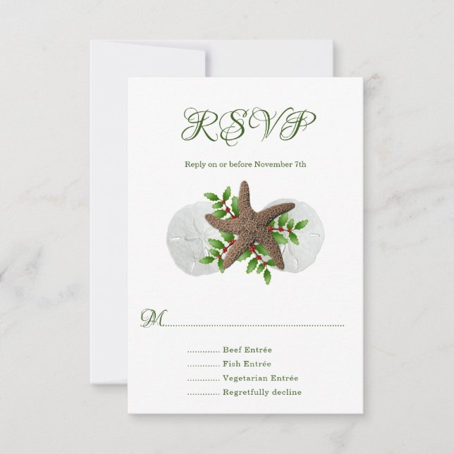 Tropisches Weihnachtsgebäck UAWG Starfish Einschli RSVP Karte (Vorderseite)
