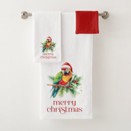 Tropisches Weihnachtsthema Danke Retro Text Badhandtuch Set