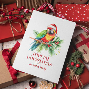 Tropisches Weihnachtsthema Danke Retro Text Feiertagskarte