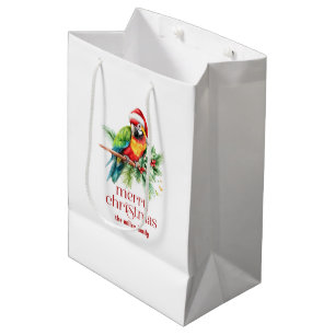 Tropisches Weihnachtsthema Danke Retro Text Mittlere Geschenktüte