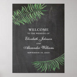 Tropisches Willkommensschild. Hochzeit mit Halbpen Poster
