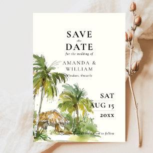 Tropisches Ziel Hochzeit Save The Date