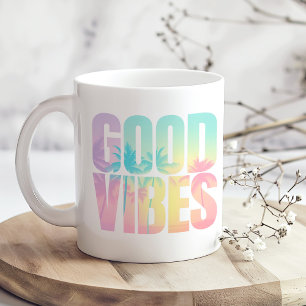 Tropisches Zitat "Good Vibes" Kaffeetasse
