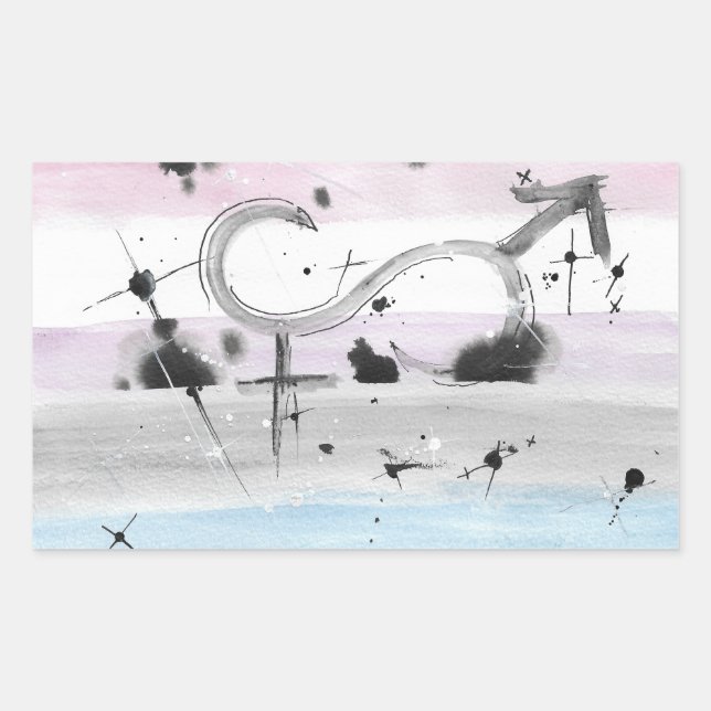 TROS Genderfluid Pride Flag Aufkleber (Vorderseite)
