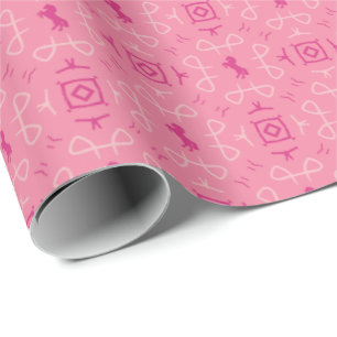 Trostloses Rosa Geschenkpapier Cowgirl-Bandana Pfe