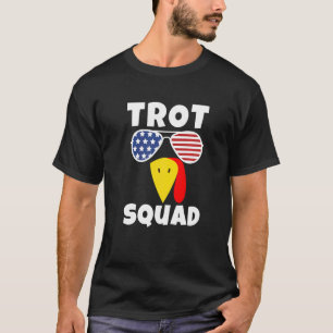 Trot Squad Erntedankfest Laufender Truthahn Gesich T-Shirt