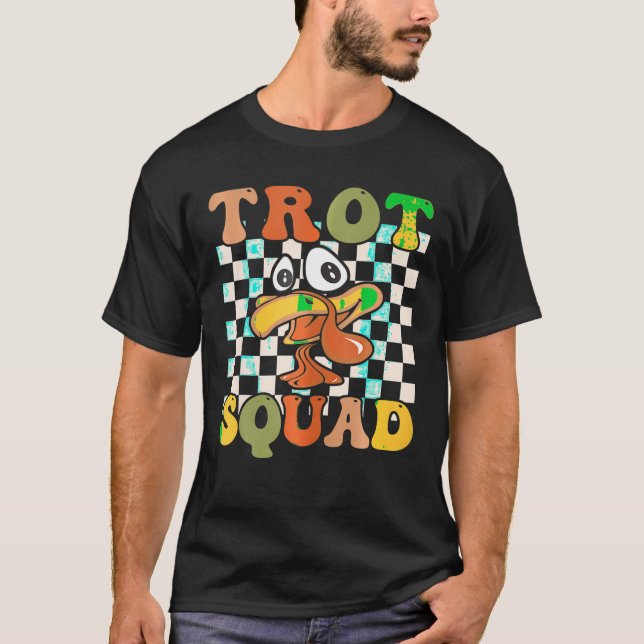 Trot Squad Funny Turkey Trot Matching Erntedank T-Shirt (Vorderseite)