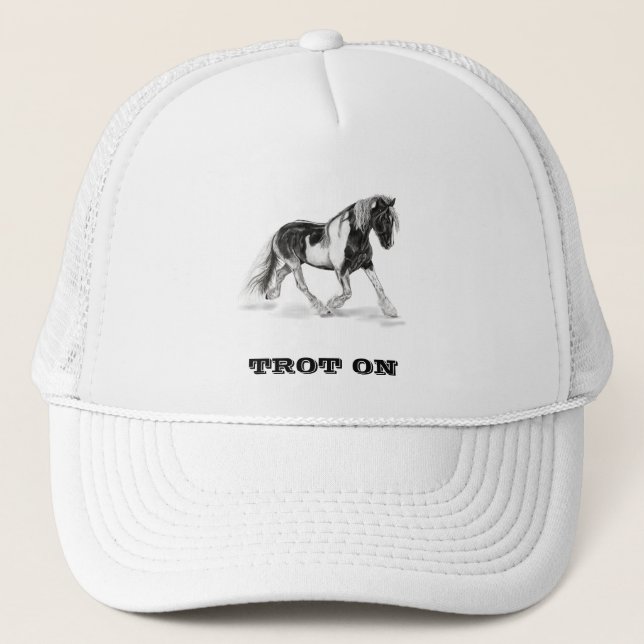 Trot sur Casquette de baseball Cheval Tsigane noir (Devant)