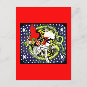 trotsky, der den revolutionären Gegner-Drachen spi Postkarte
