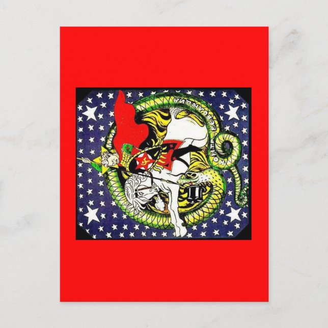 trotsky, der den revolutionären Gegner-Drachen spi Postkarte (Vorderseite)