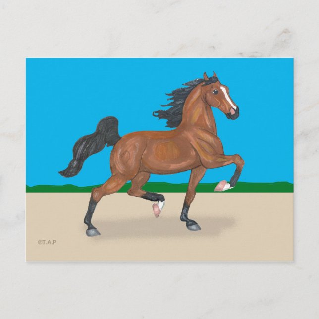 Trotted American Saddlebred Postcard Postkarte (Vorderseite)