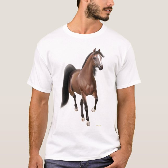 Trotting arabischer PferdeT - Shirt (Vorderseite)