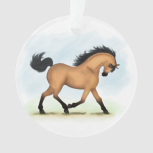 Trotting Buckskin Pferderaffe Ornament