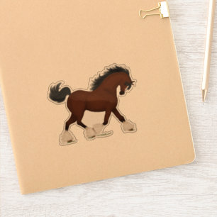 Trotting Clydesdale Horse Reitpferd Lover Aufkleber