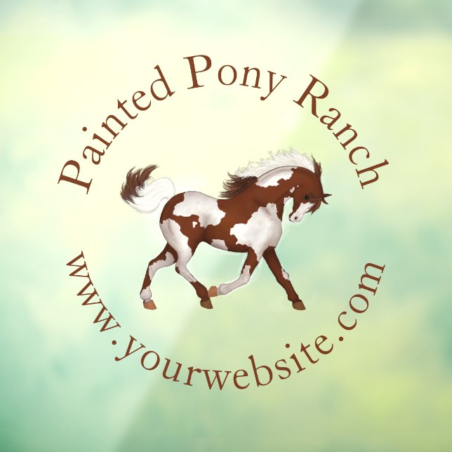 Trotting Overo Skewbald Paint Horse Custom Logo Fensteraufkleber (Blatt 3)