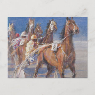 Trotting Rennen Lancieux Bretagne 2014 Postkarte