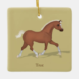 Trotting Sorrel Gänge des Personalisierten Pferdes Keramikornament